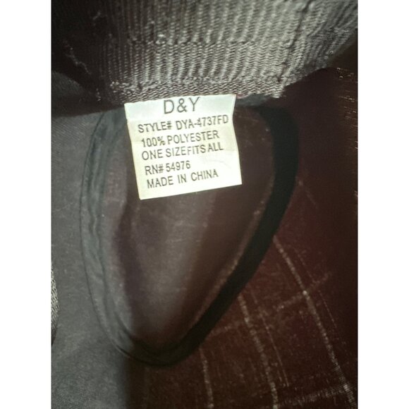 Brown & White Plaid Fedora Hat D&Y Style DYA-4737FD 100% Polyester One Size - Picture 5 of 6